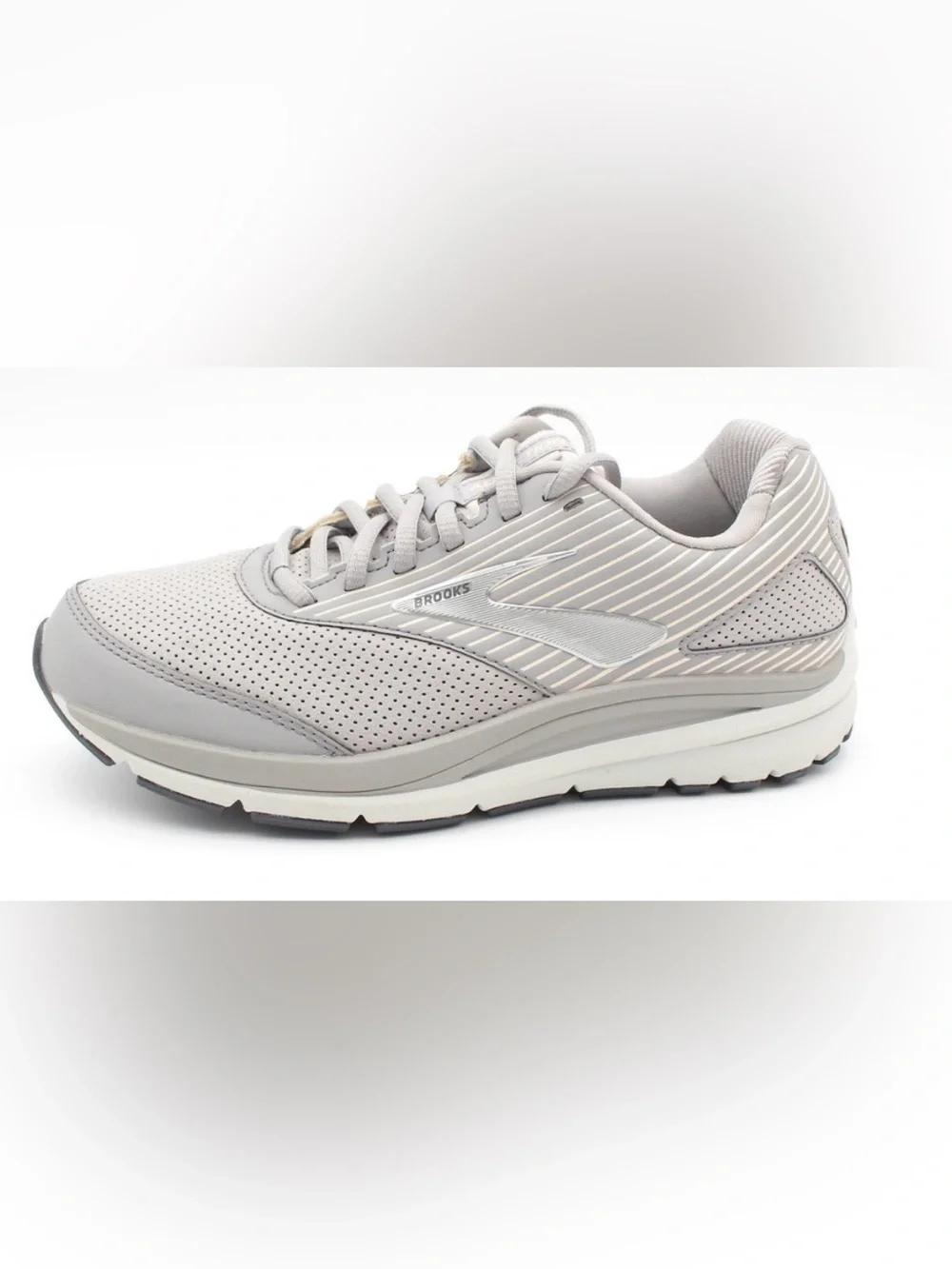 Brooks Women's Pale Gray Perforated Walking Sneakers - Picture 7 of 10